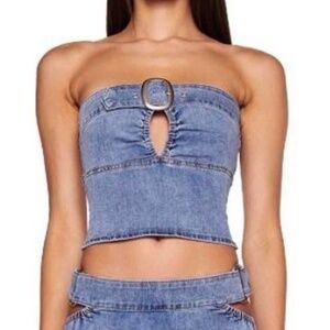 I.AM.GIA Drew Denim Top - Size XXS